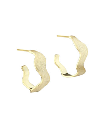 Dreamlit Wavy Hoop 18 Mm    Golden