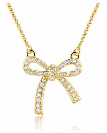 Elegant Bow Necklace   Golden