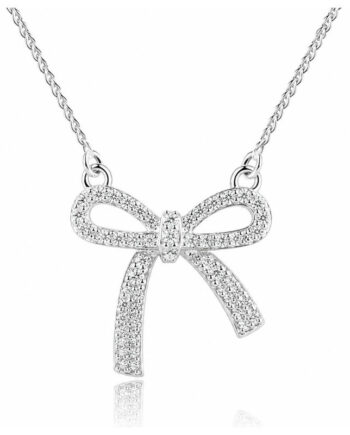 Elegant Bow Necklace   Silver
