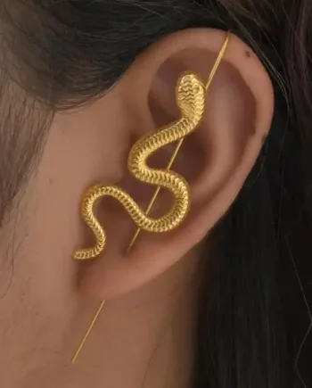 Elegant Slange-ørering   Forgyldt Design Golden Snake Climber