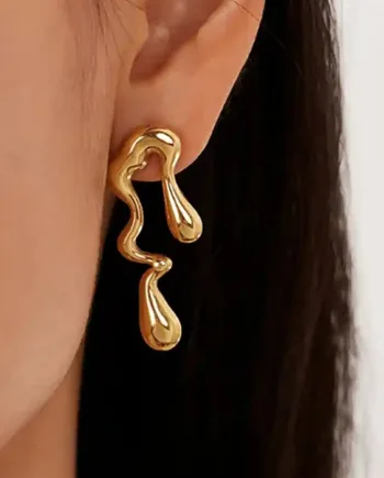 Flow ørering   Elegant Forgyldt Design   ædelstål