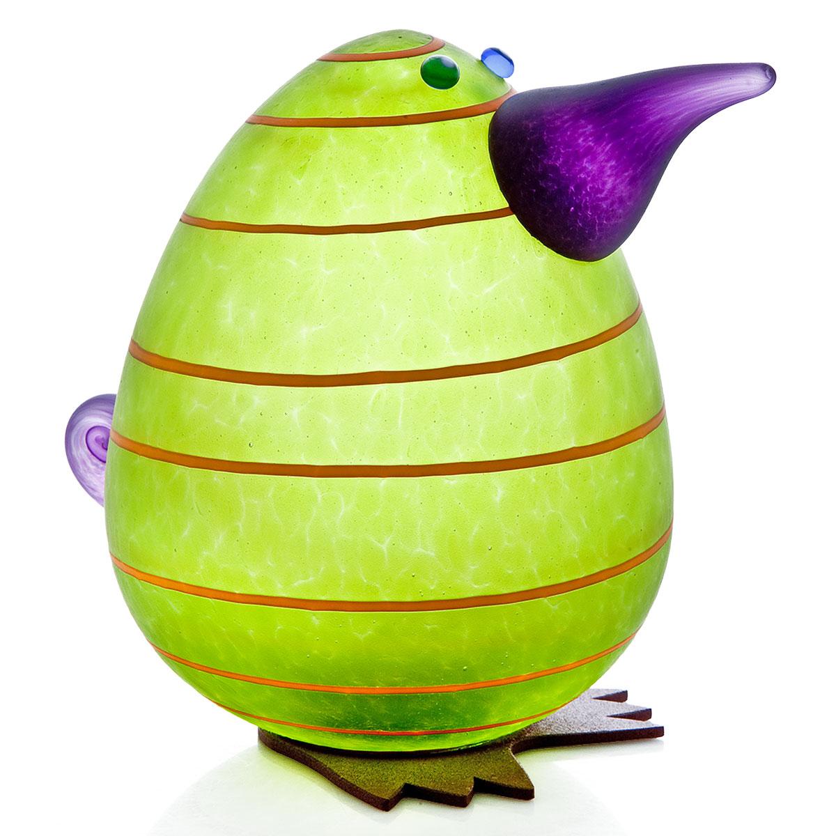 Glas Skulptur Kiwi Fugl Egg Limegrøn Højde 18 Cm Glaskunst Særklasse Fra Borowski