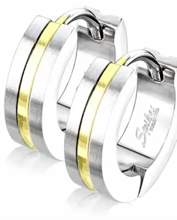Gold Stripe ørering   ædelstål