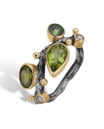 Grace Single Stones Green Mix Ring 52