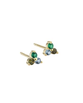 Gunnva Green Earstud   Golden