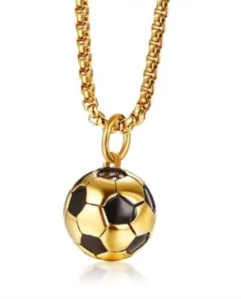 Halssmykke  Golden Football  Rustfrit Stål