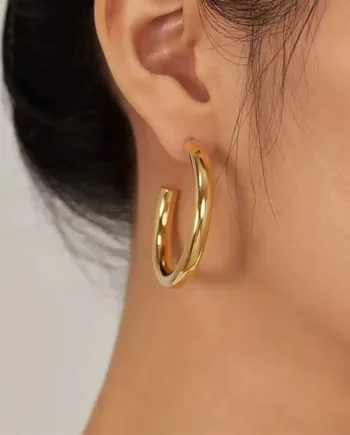 Hoopy ørering   Golden ædelstål