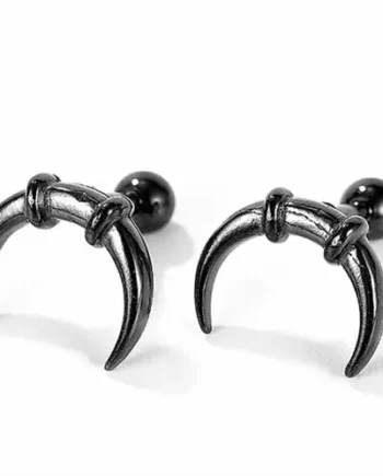 Horn ørering Sort Stål