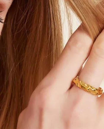 Ip Shape Gold Ring   ædelstål