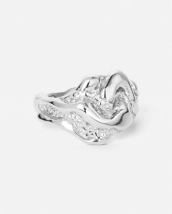 Lava Texture Ring Sølvfarvet