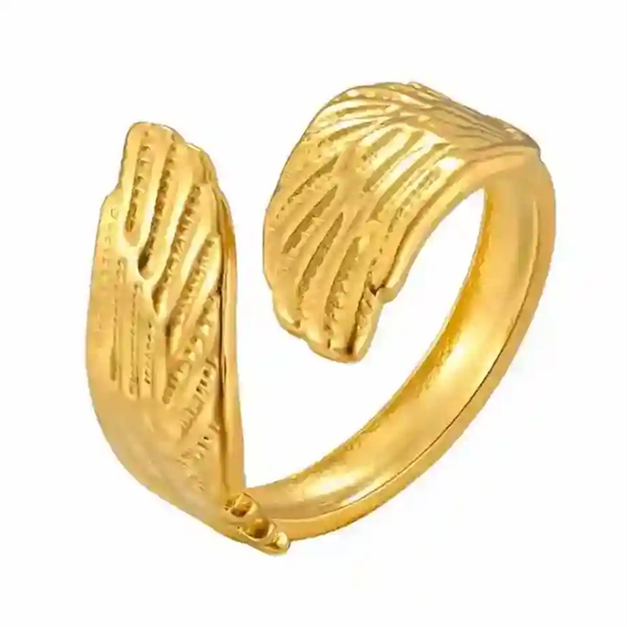Leaf Ring Forgyldt Justerbar Bladring ædelstål