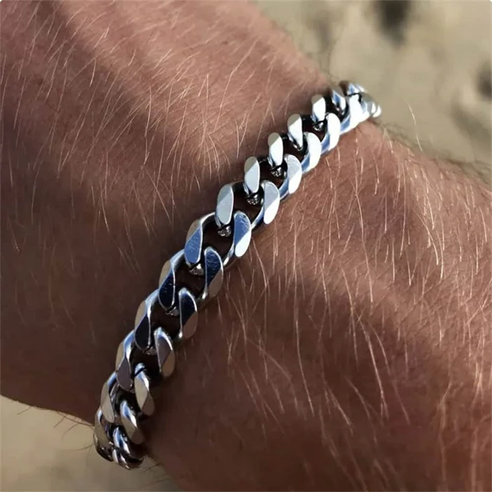Link Armbånd Rustfri Stål 7mm Bred