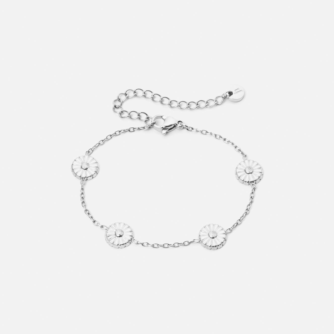 Marguerit Armbånd Sølvfarvet 8mm