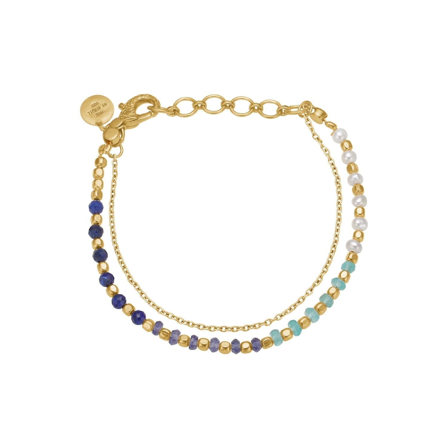 Nanna Gp Ocean Blue Perle Armbånd