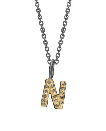Nordic Golden Pavé Bogstav Vedhæng