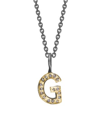 Nordic Golden Pavé Bogstav Vedhæng