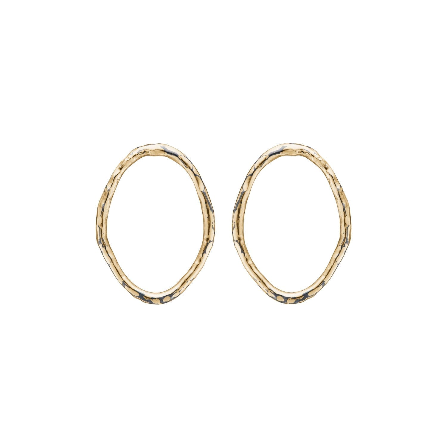 Onassis Oval Golden Plain ørestikkere