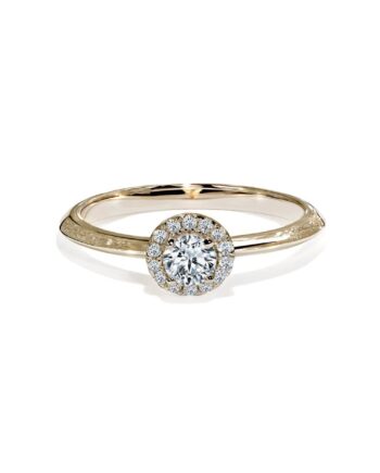 Rund Halo Diamant Forlovelsesring   Guld