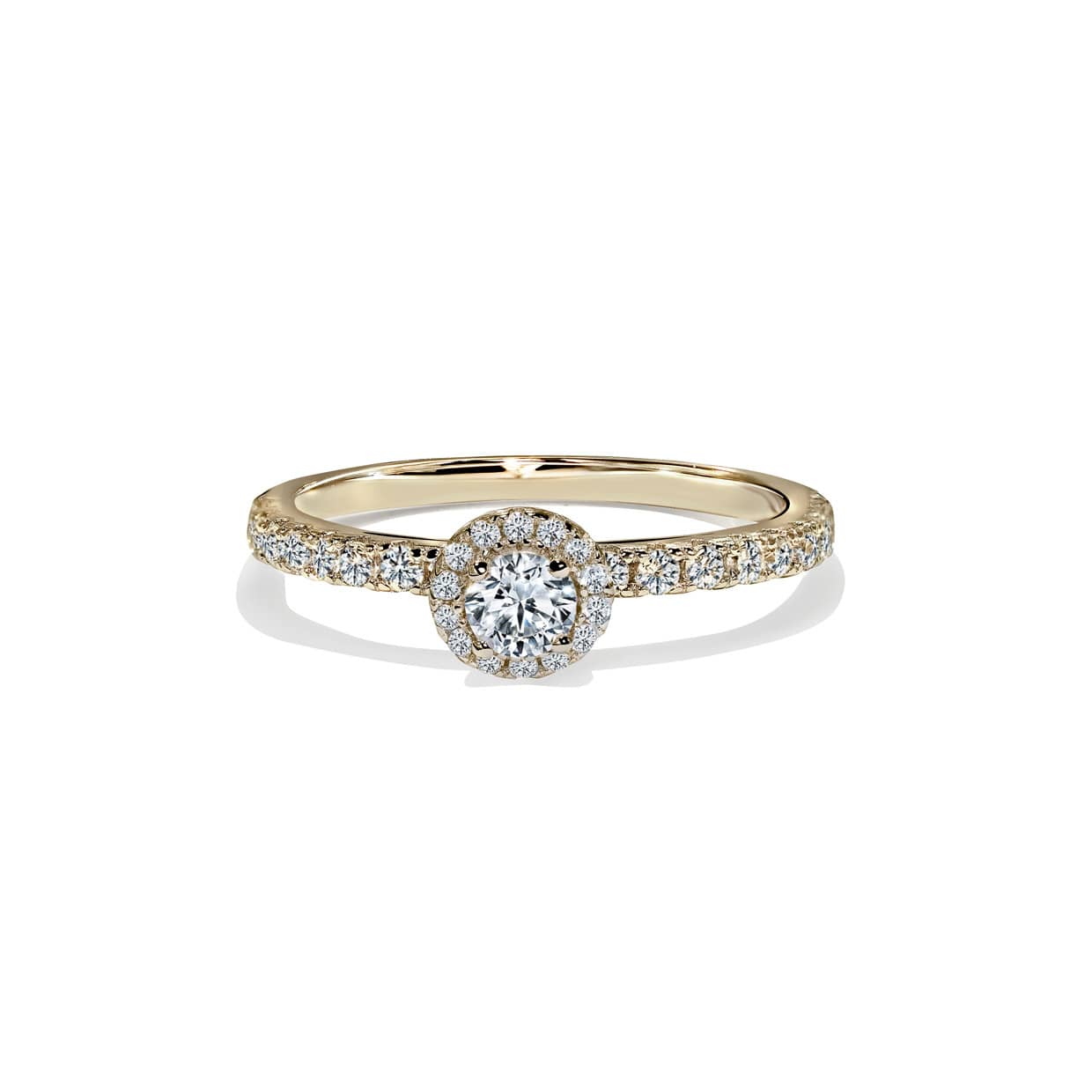 Palermo Forlovelsesring   Guld Med Diamant Halo