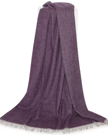 Plaid Violet Melange Lækker Blød Kvalitet Med Uld Og Alpaca