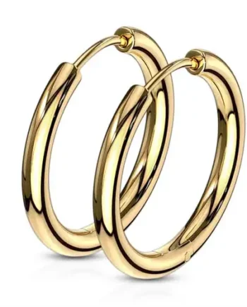 Pvd ørering   Forgyldt ædelstål 18mm
