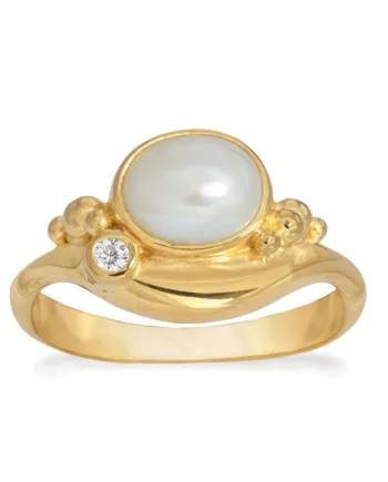 Rabinovich Forgyldt Ring Med Hvid Perle Pleasant Pearl Størrelse 51