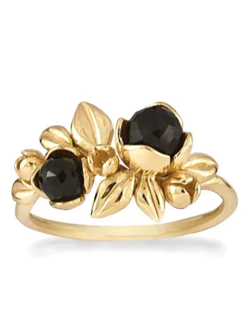 Rabinovich Forgyldt Ring Med Sort Spinel Inner Secret Størrelse 51