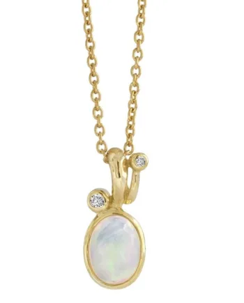 Rabinovich Guld Vedhæng  Opal Og Diamant Elegant Opal