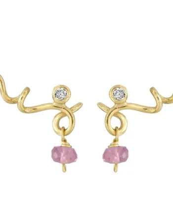 Rabinovich Guld ørestik Med Safir Og Diamant Sweet Twist