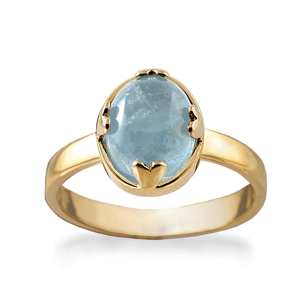 Rabinovich Guldring Med Aquamarin Loving Embrace Størrelse 51