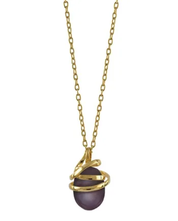 Rabinovich 14 Kt  Guldvedhæng Med Peacock Perle Serpentine