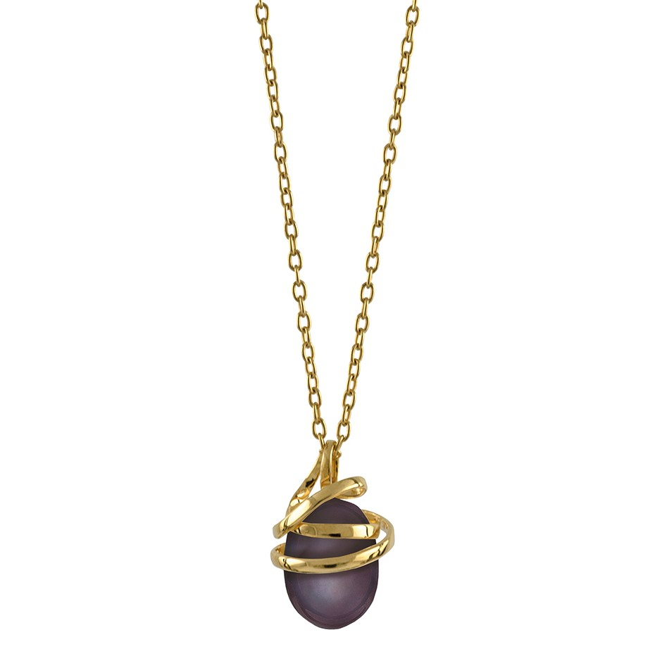 Rabinovich 14 Kt  Guldvedhæng Med Peacock Perle Serpentine