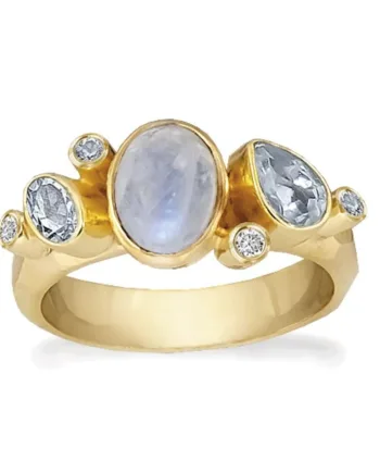 Rabinovich Ring Med Månesten  Forgyldt Blue Moon Størrelse 51