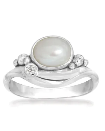 Rabinovich Sølv Ring Med Hvid Perle Pleasant Pearl Størrelse 51