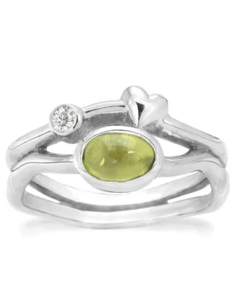 Rabinovich Sølv Ring Med Peridot Rainforest Dew Størrelse 51