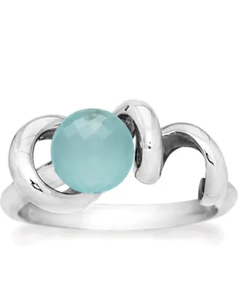 Rabinovich Sølv Ring Med Sten  Calcedon Soft Line Størrelse 51