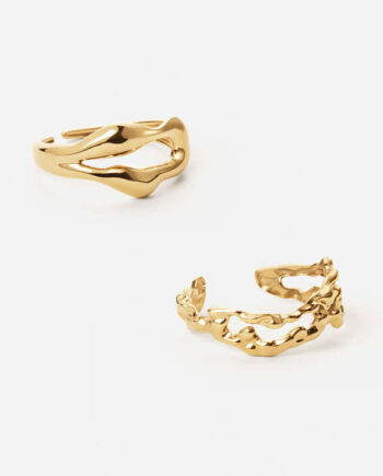 Rift   Meteor Justerbar Ring 18k Guldbelagt