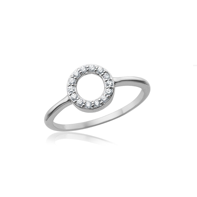 Ring   Sølv Med Zirkonia 48