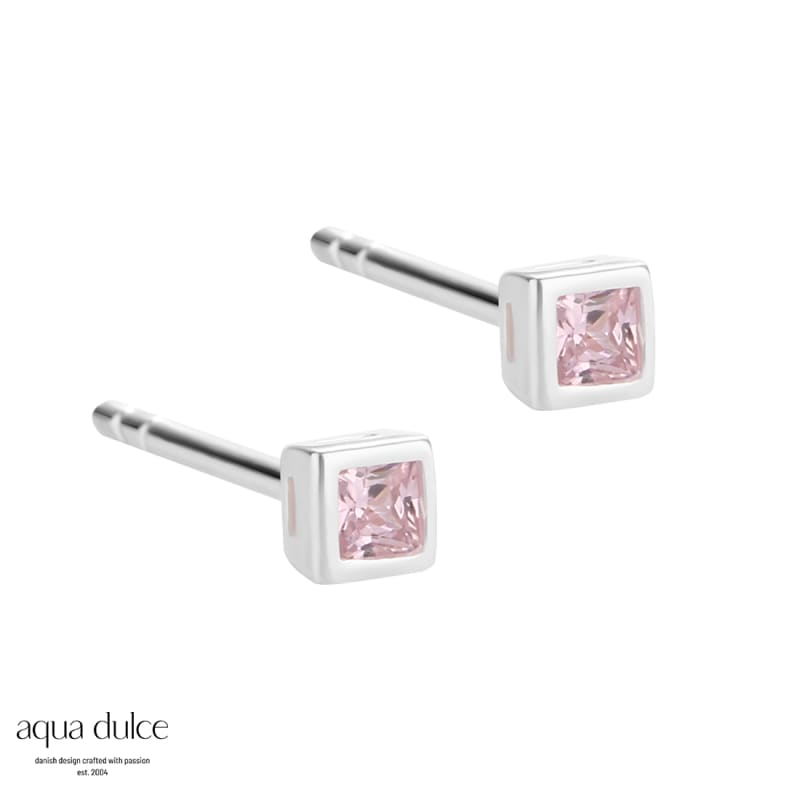 Rose Square Earstud   Silver