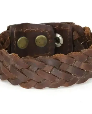 Rustic Braid   Flettet Læderarmbånd Til Mænd
