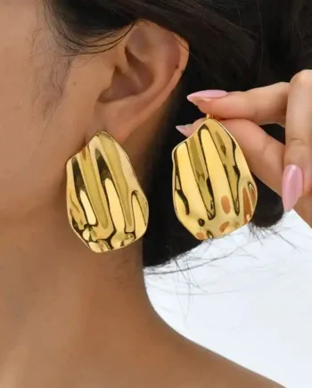 Sculpted Shine ørering   Forgyldt Look