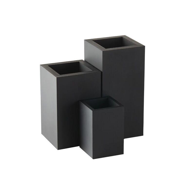 Sej Design Rektangulær Beholder Sort Gummi Fra 110 - Kr Vaser Størrelser Hurtig Levering Størrelse 11x11x23 Cm Stor