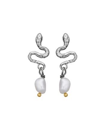 Serpent Silver Perle øreringe