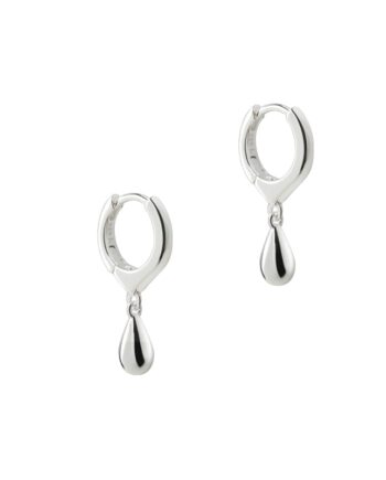 Shiny Drop Hoop   Silver