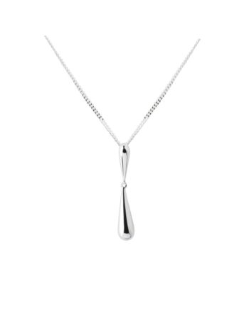 Shiny Drop Necklace   Silver