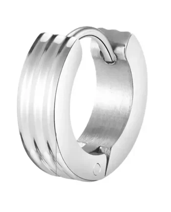Silver Ridge Hoop   Klassisk Herreørering   Rustfrit Stål