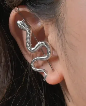 Silver Snake Ear Climber   Slange-ørering   Blank Rustfri Stål