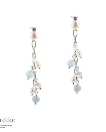 Sky Blue Chain Earring   Silver