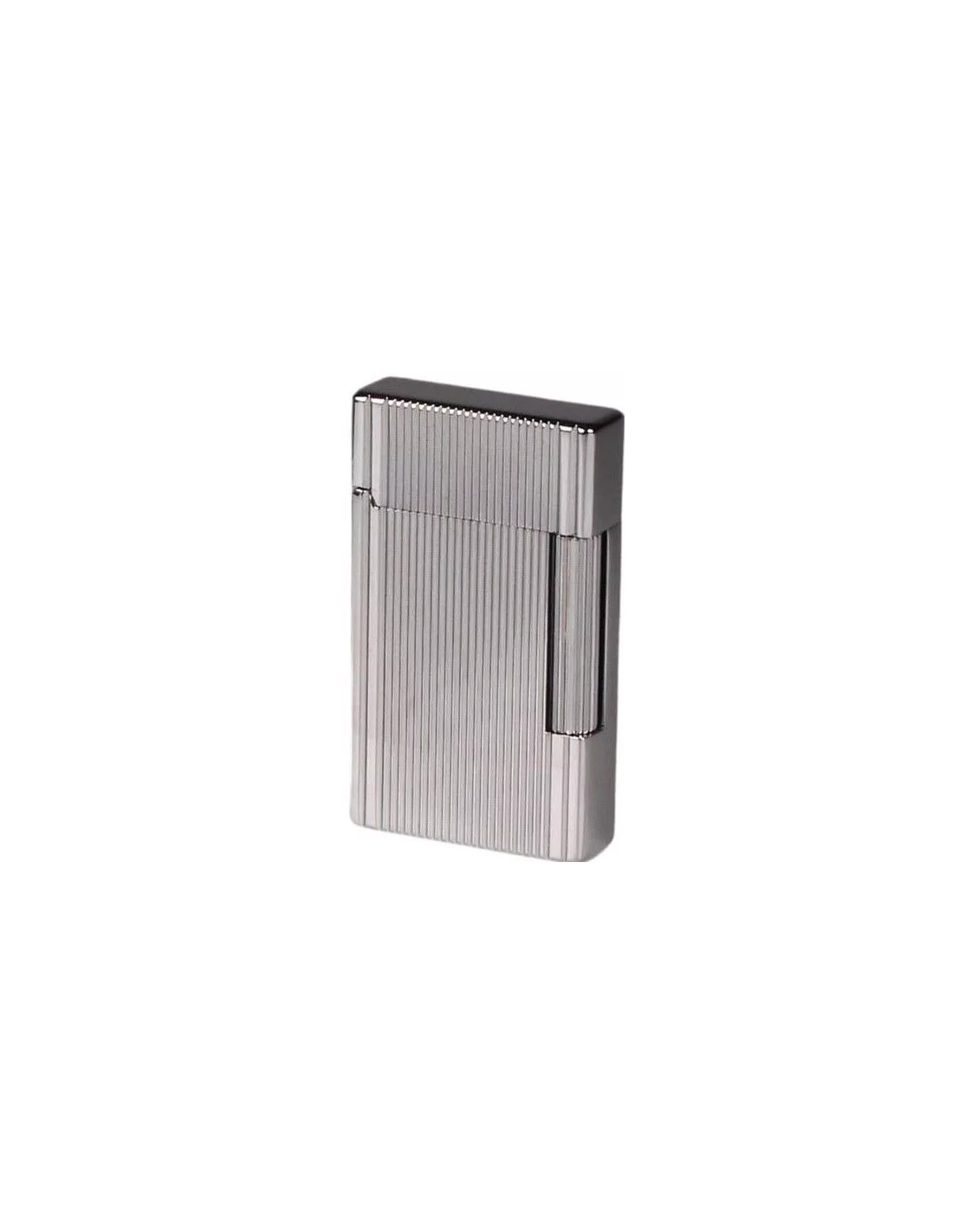 Sky Kvalitets Lighter   Sølv Med Lodrette Striber Flintlighter