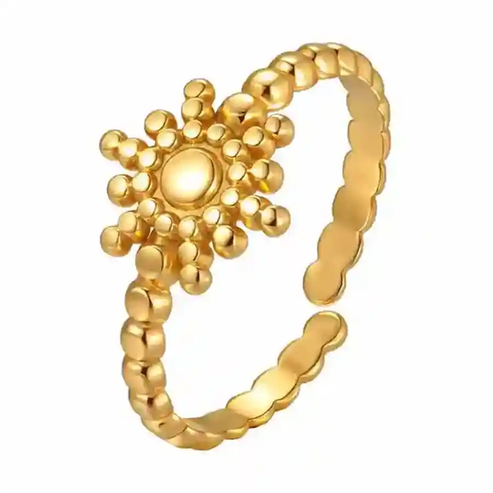 Soleil Ring Forgyldt Justerbar Blomsterring